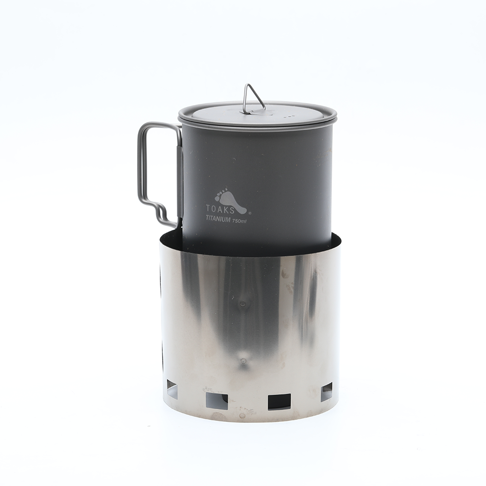 Toaks Windscreen Stand, Alcohol stove and Pot-750 Combo