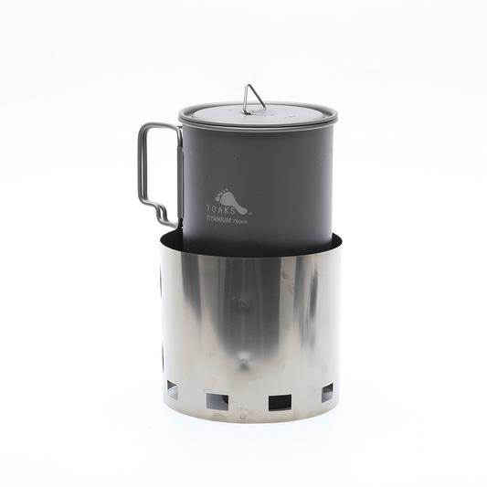 Toaks Windscreen Stand, Alcohol stove and Pot-750 Combo