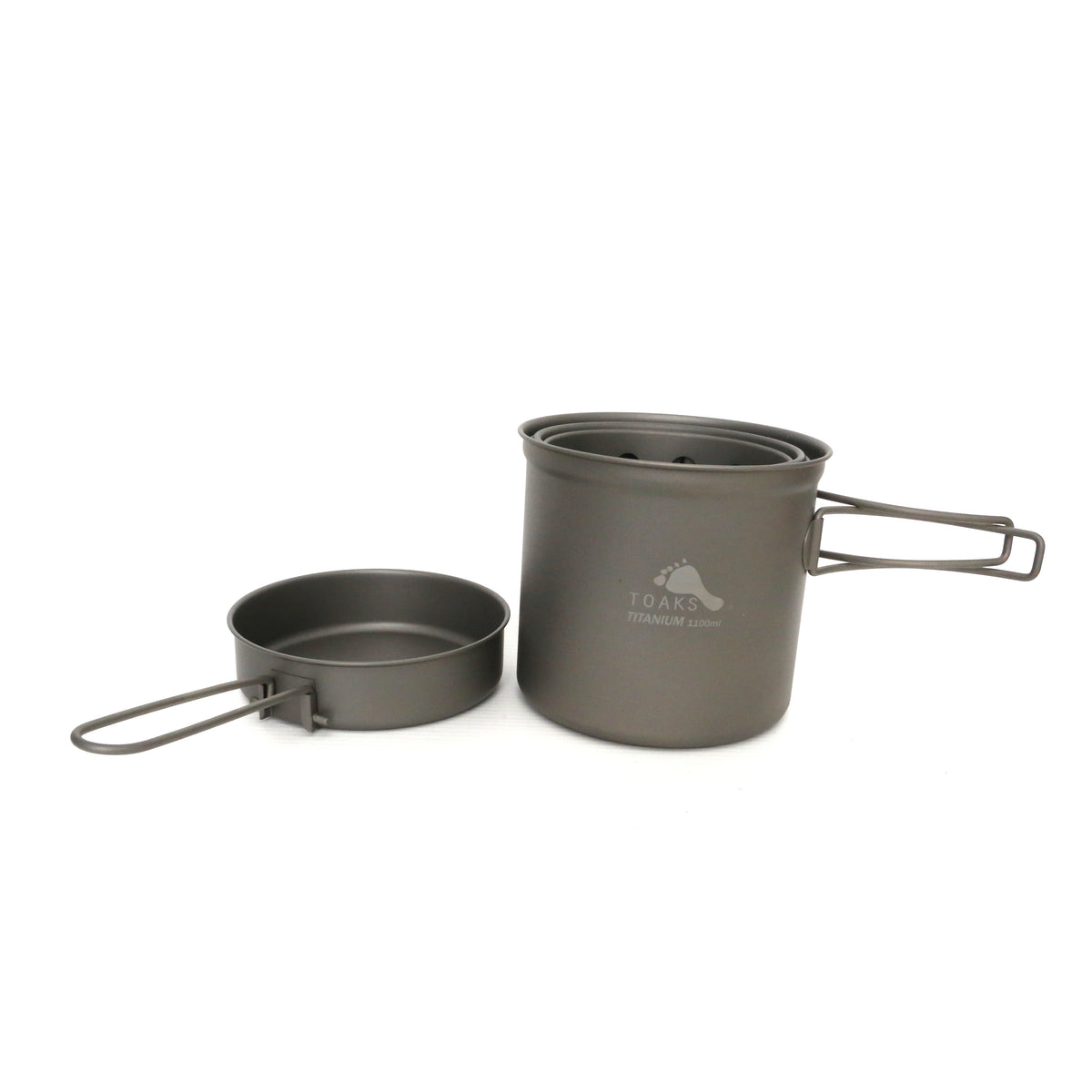 TOAKS Titanium 1100ml Pot with Pan and Wood Stove Combo Set